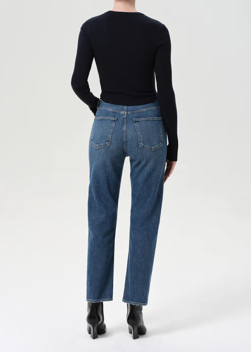 Agolde 90's Pinch Waist Crop in Overcast