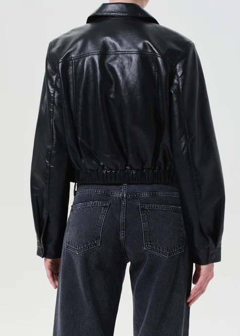 Agolde Essie Recycled Leather Cropped Jacket