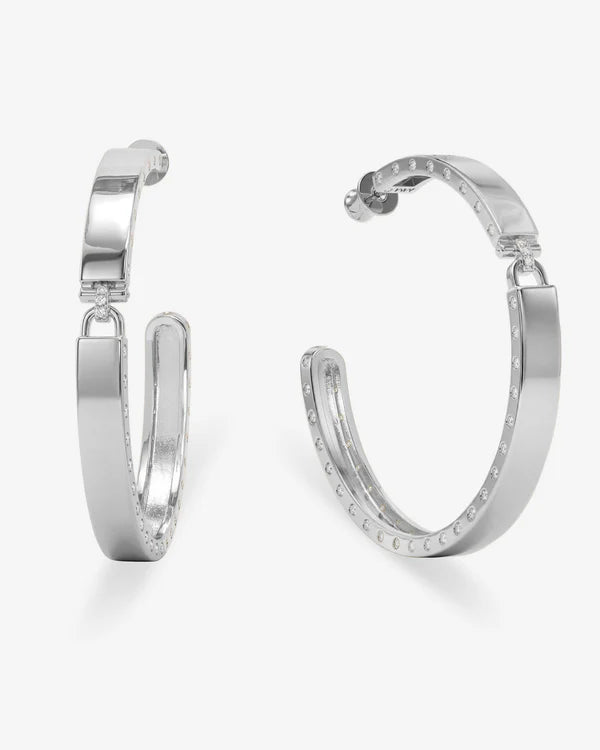 Melinda Maria Ashley Lock Hoops 2in Silver