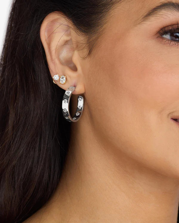 Melinda Maria Ashley Rodeo Hoops Silver