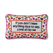 Furbish Needlepoint Pillow Come Sit By Me