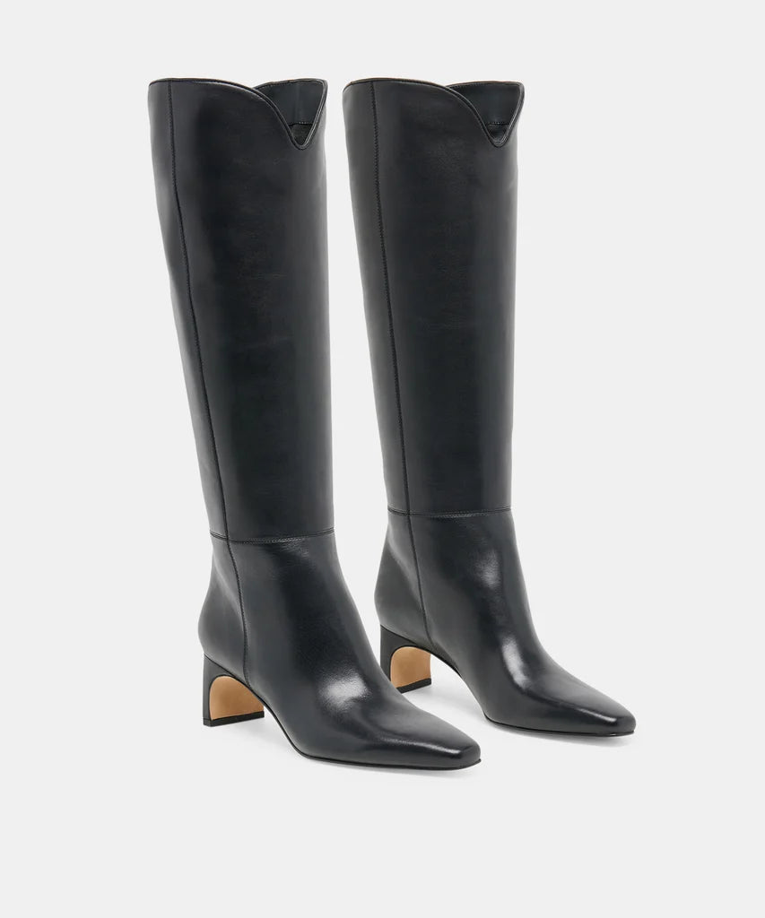 Dolce Vita Brion Black Leather Knee High Boot