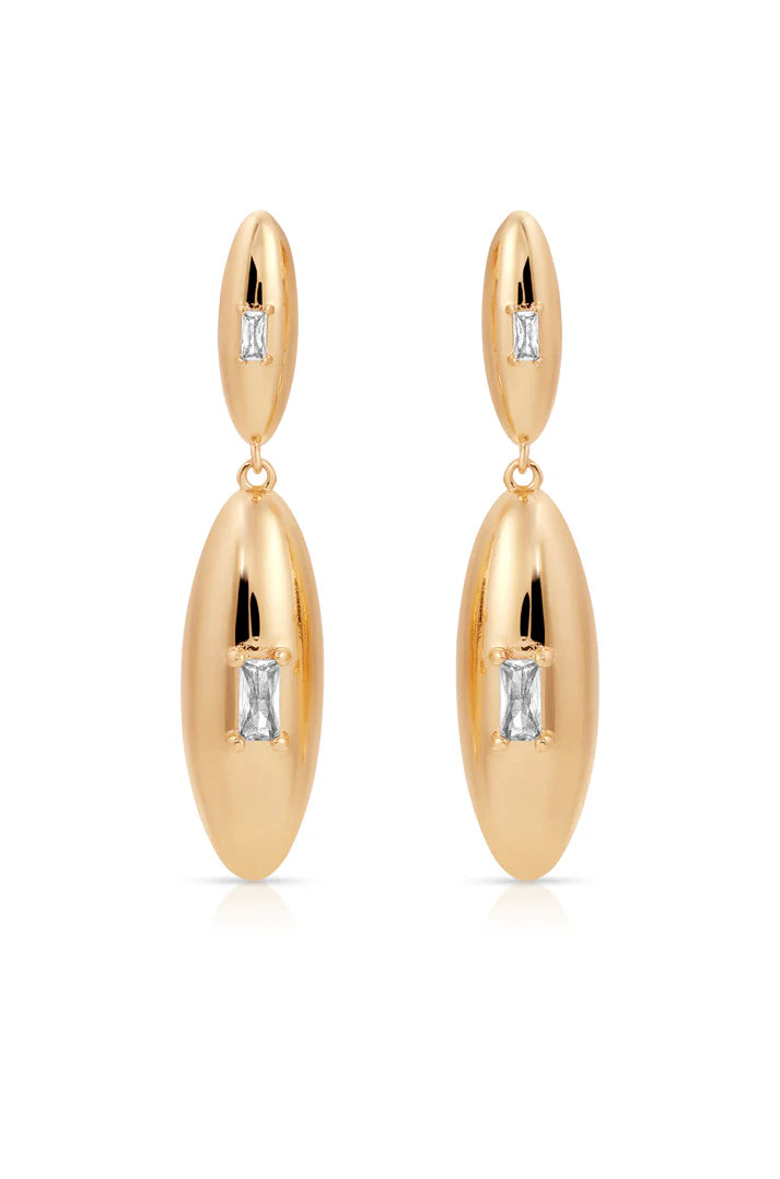 Ettika Oval Dome Double drop Earrings