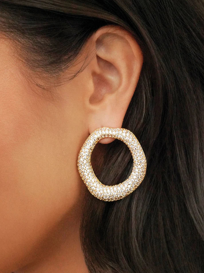Ettika Open Circle Pave Earrings