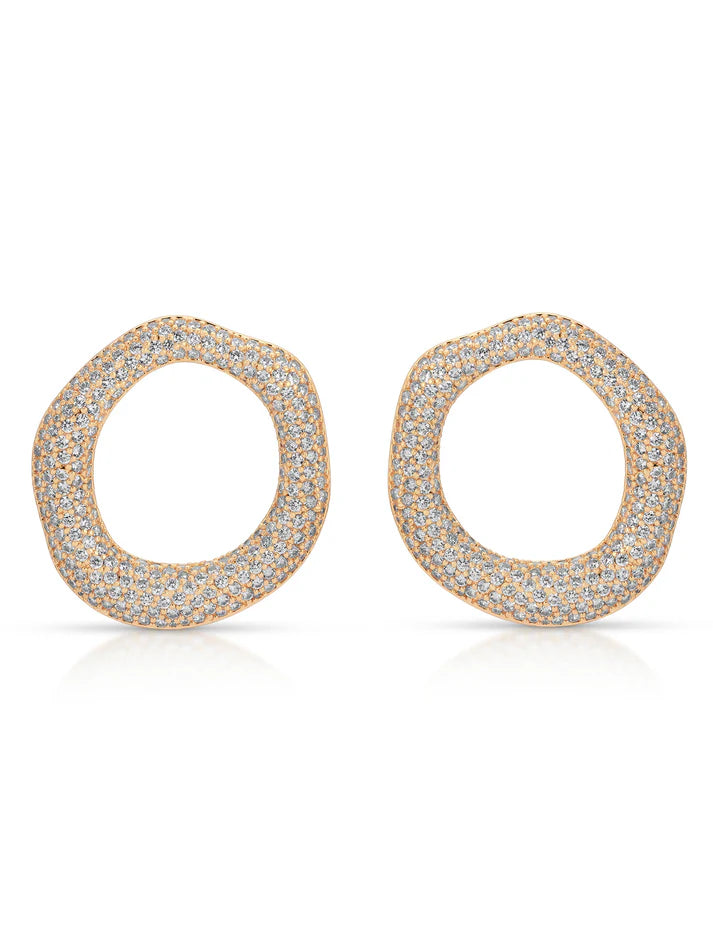 Ettika Open Circle Pave Earrings