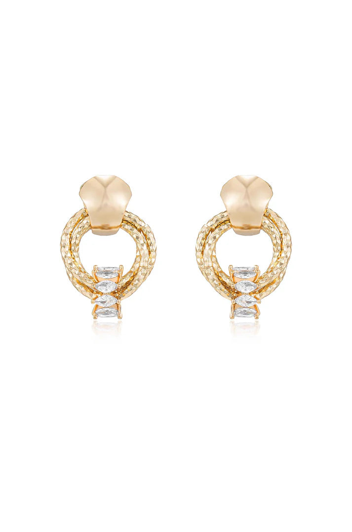 Ettika Mini Barrel Crystal Earrings