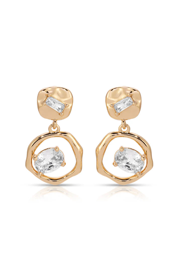 Ettika Organic Shape Crystal Earrings