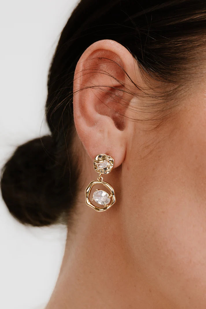 Ettika Organic Shape Crystal Earrings