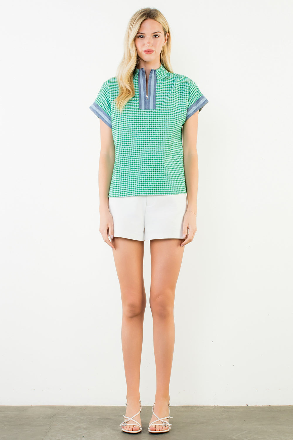 THML Gingham Patterned Top