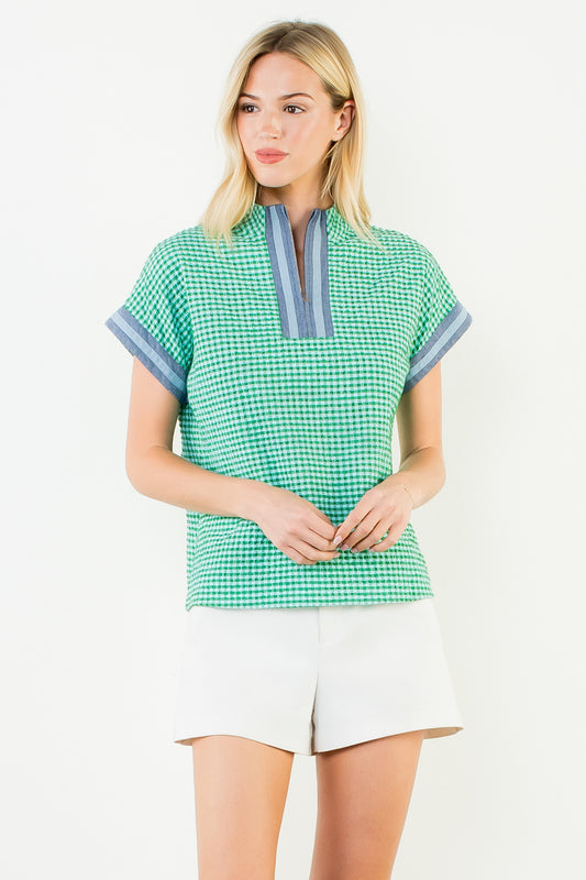 THML Gingham Patterned Top