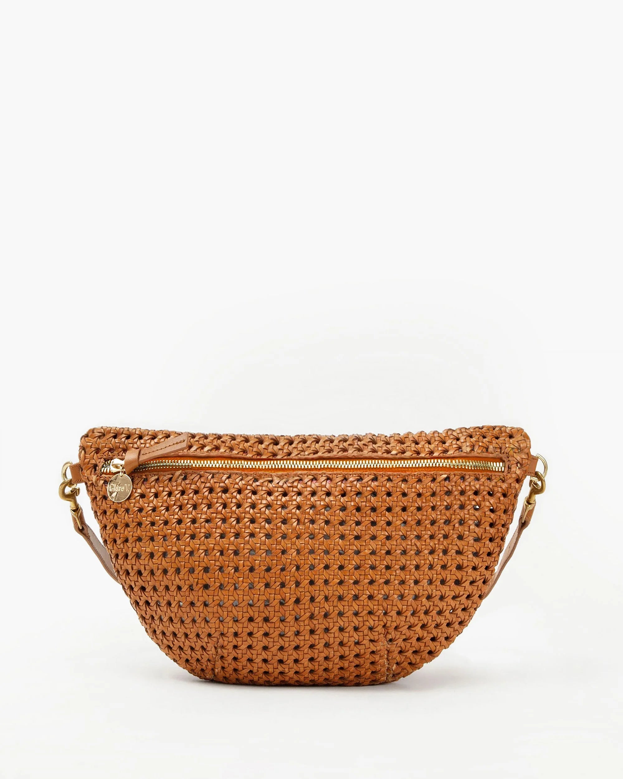 Clare V Grande Fanny Rattan Tan