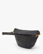 Clare V Grande Fanny Black Woven Zig Zag