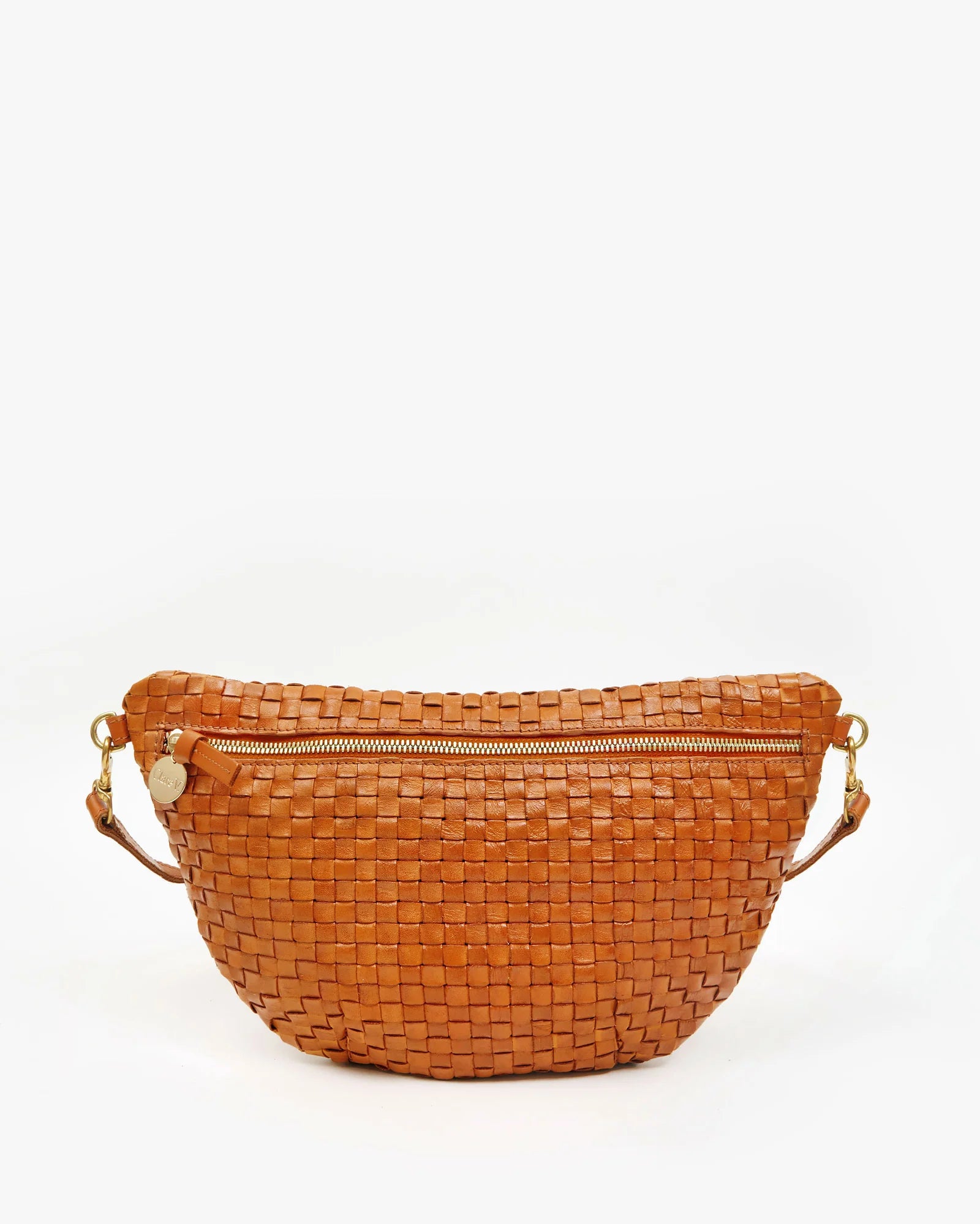 Clare V Grande Fanny Woven Checker Natural