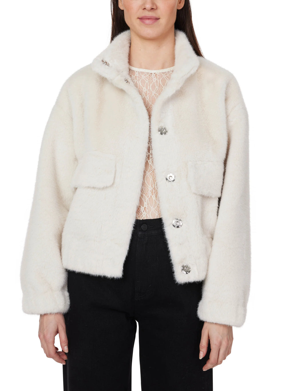 Habitual Faux Fur Utility Jacket