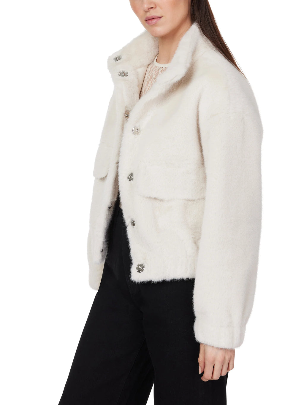 Habitual Faux Fur Utility Jacket