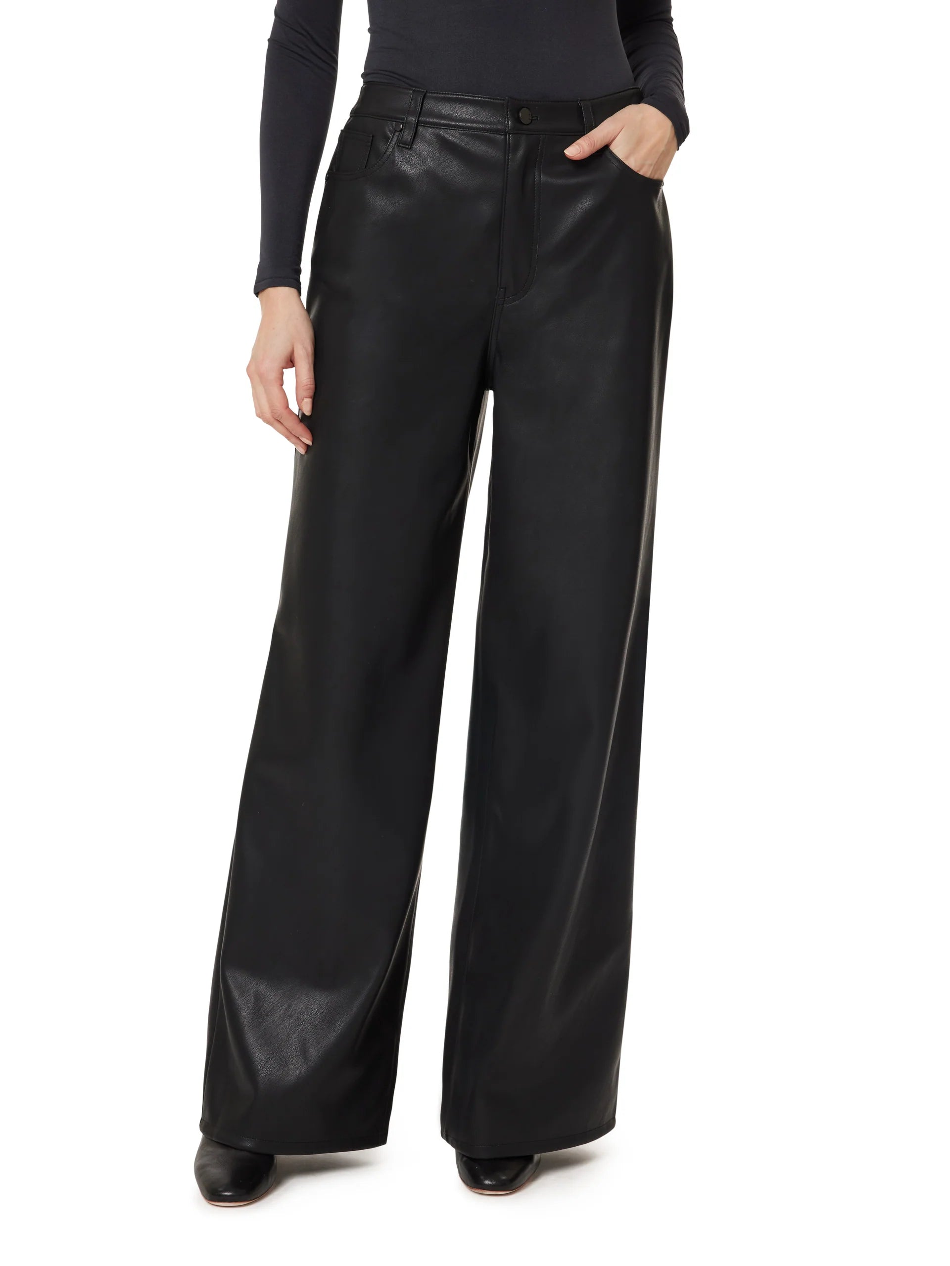 Habitual Faux Leather Slouch Wide Leg