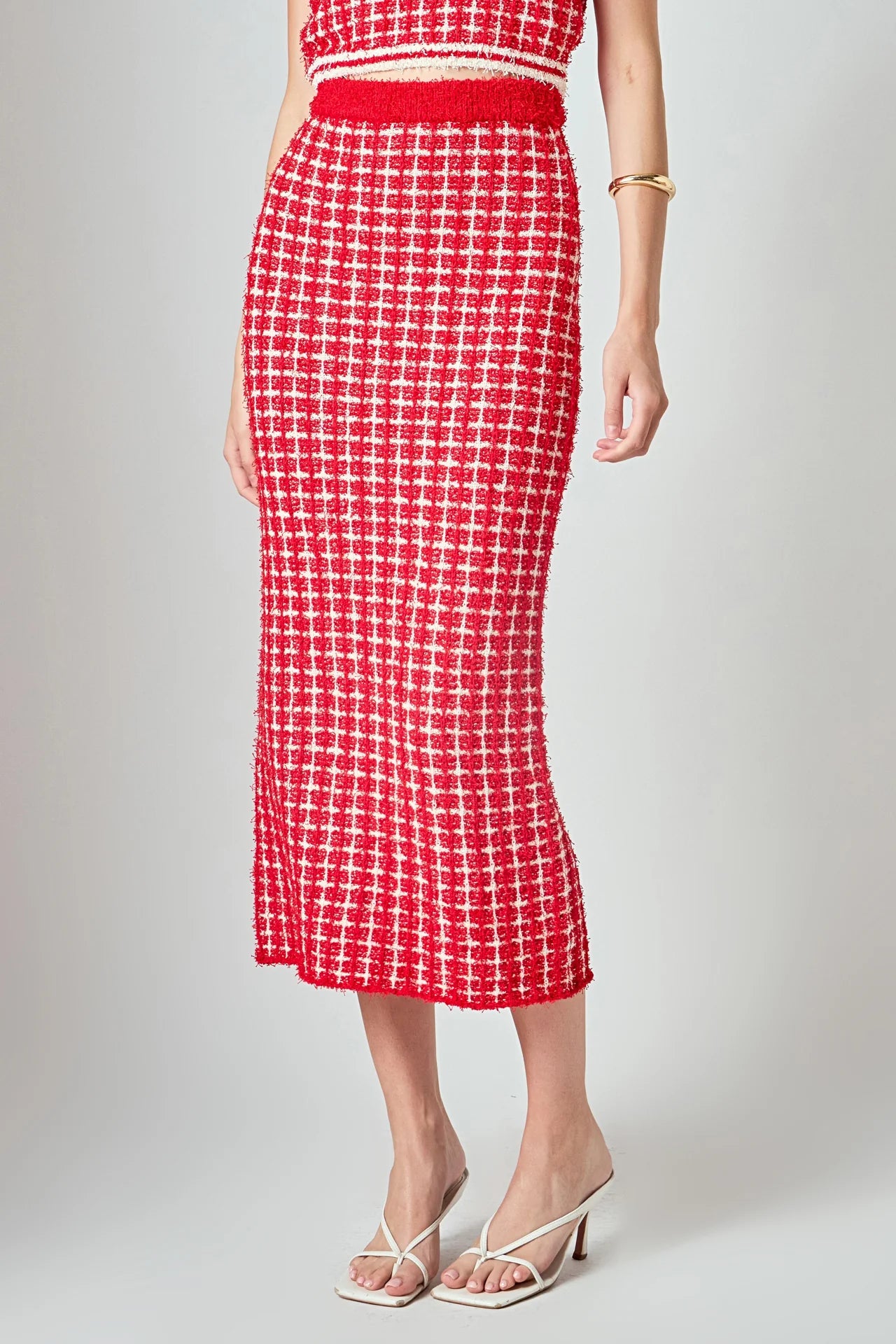 Endless Rose Check Maxi skirt