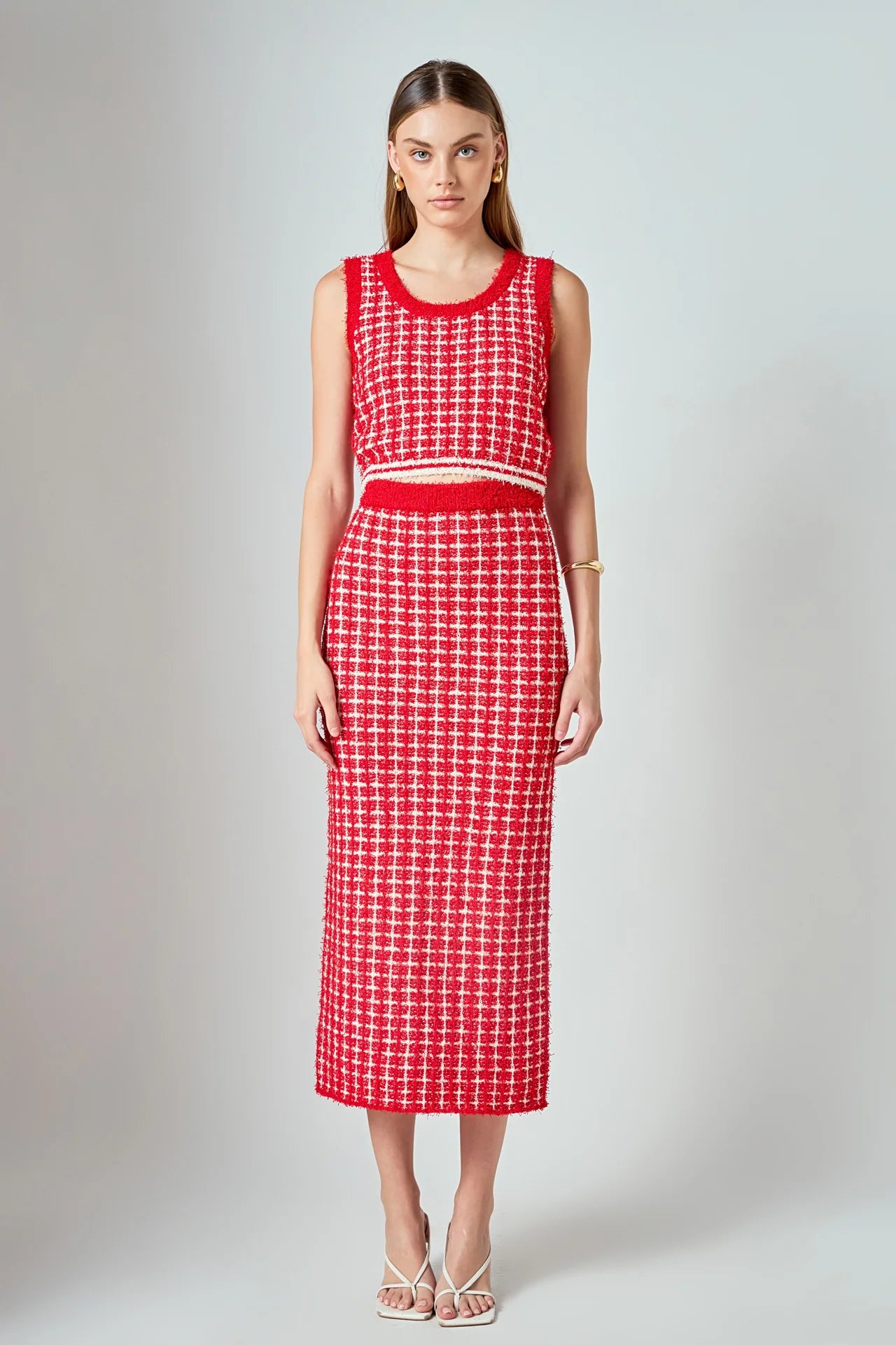 Endless Rose Check Maxi skirt