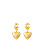 Roxanne Assoulin Puffy Gold Heart Huggie