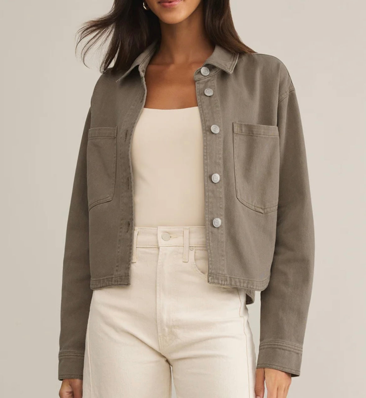 Z Supply All Day Cropped Denim Jacket