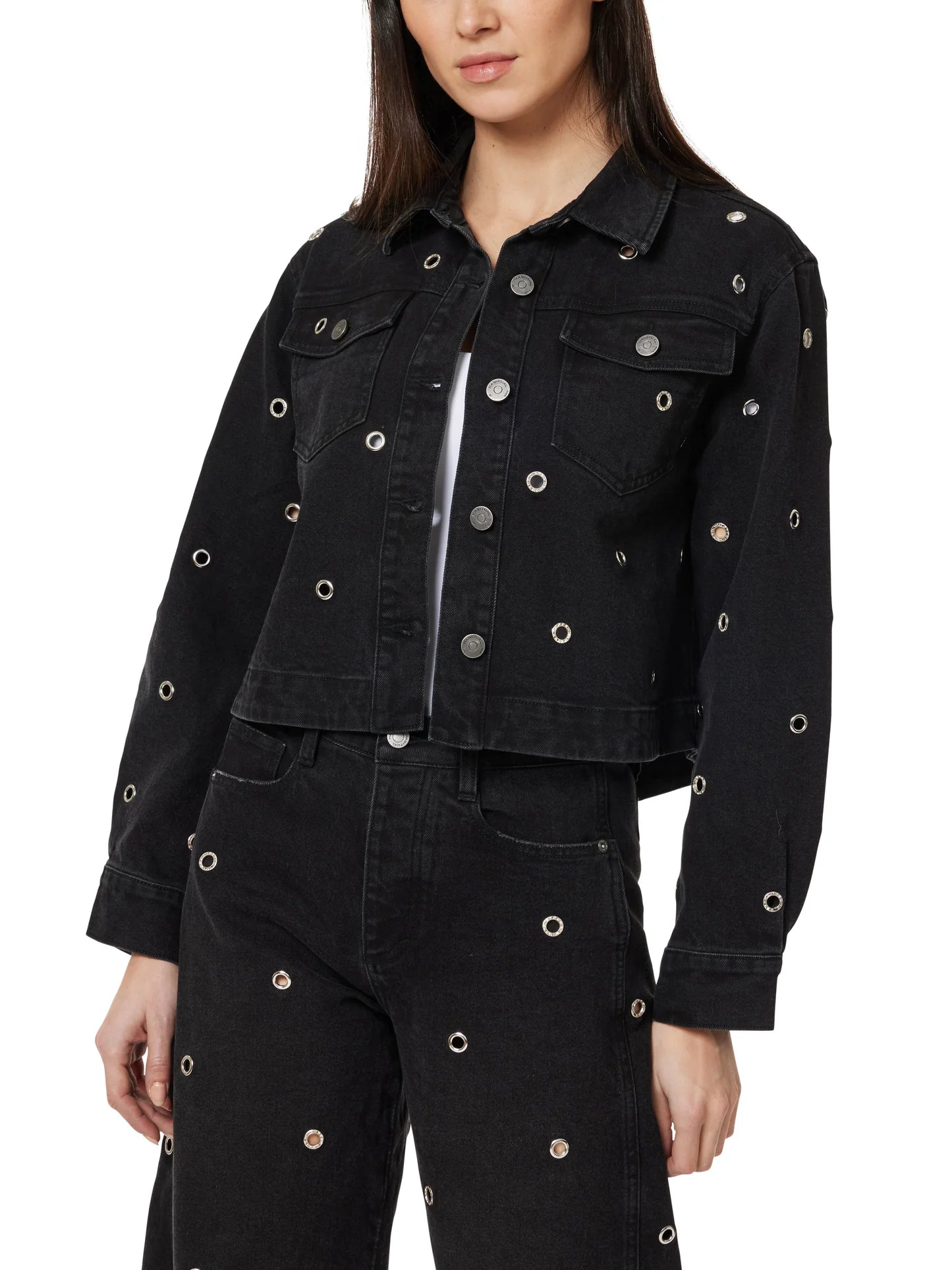 Habitual Embellished Cropped Swingy Overshirt