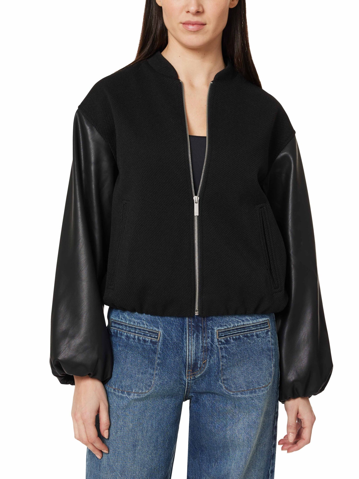 Habitual Faux Leather Bubble Bomber