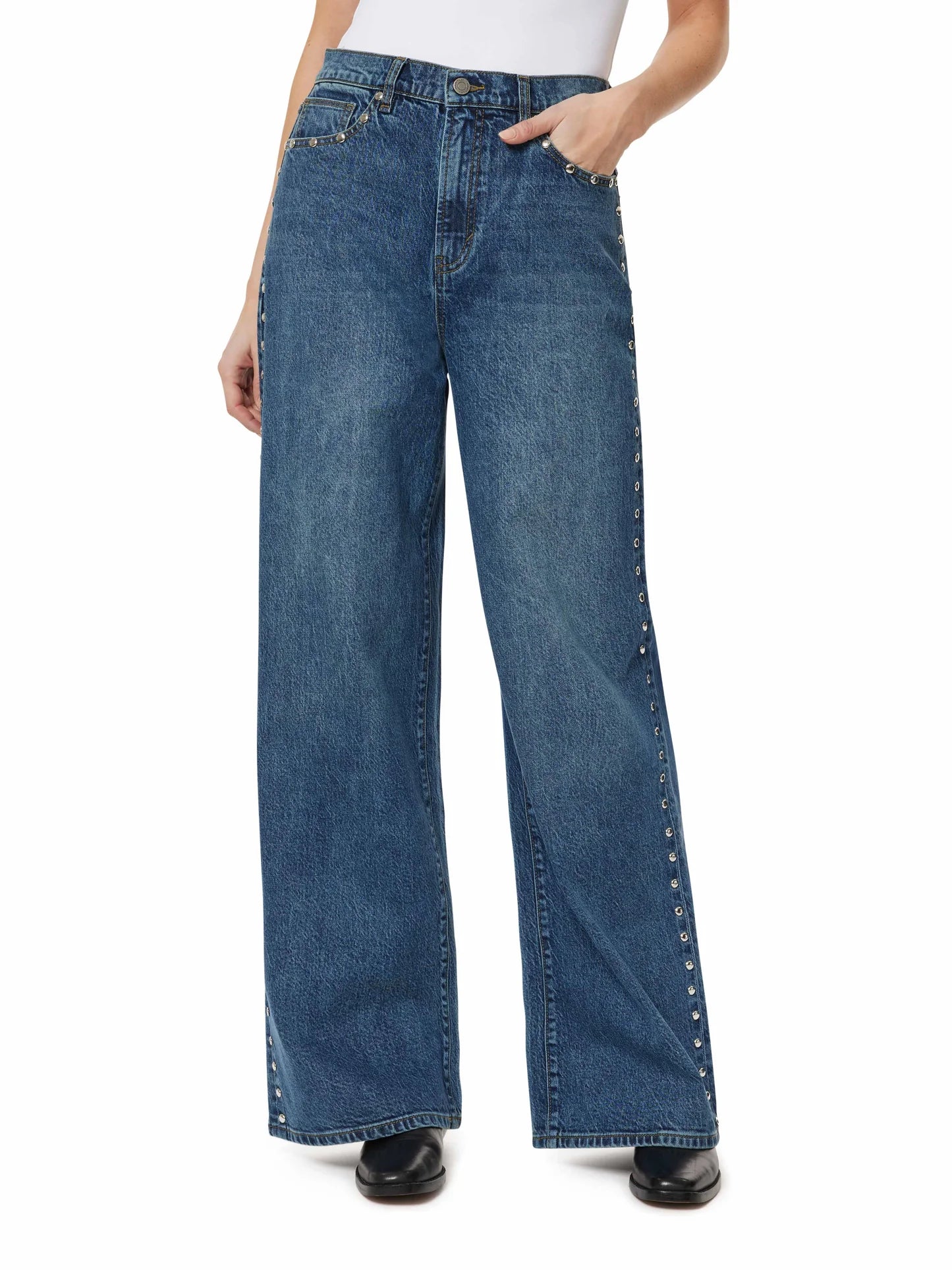 Habitual Gemma Wide Leg Studded Slouch