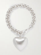 Roxanne Assoulin Puffy Heart Charm Bracelet Sil