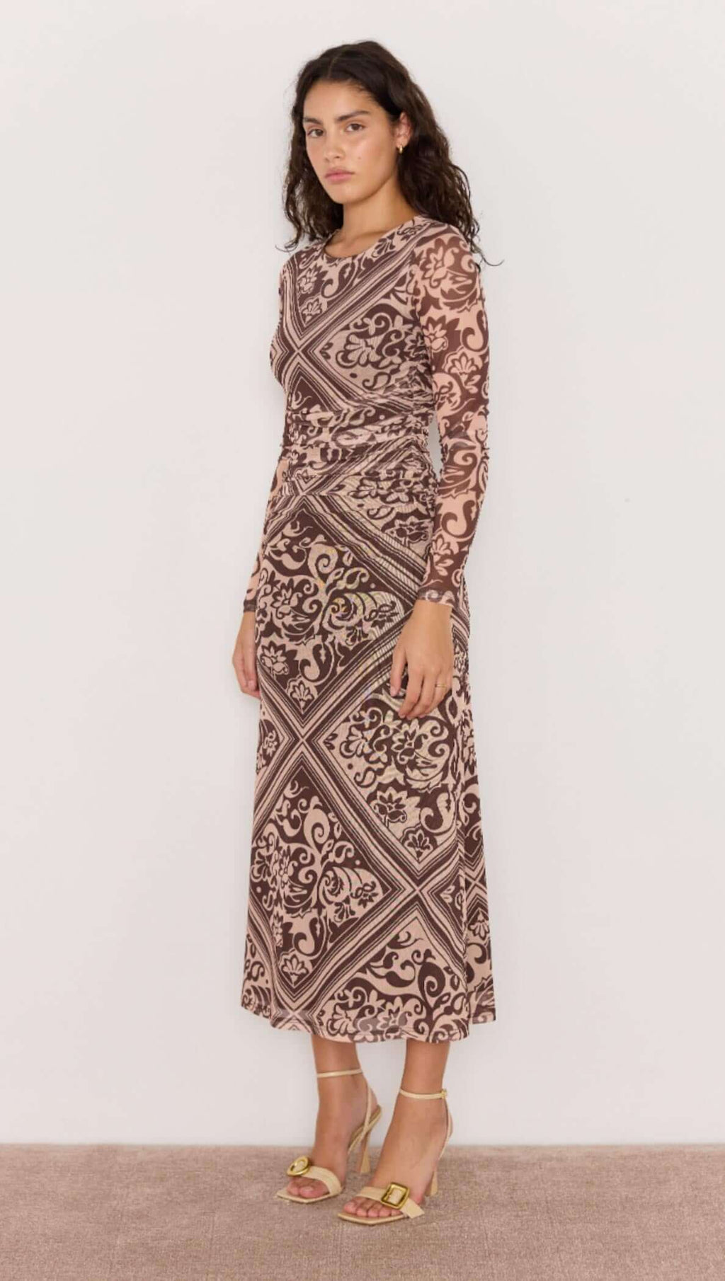 Mink Pink Lumi Mesh Midi Dress