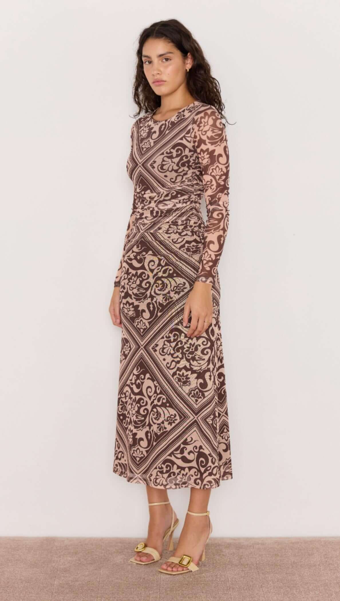Mink Pink Lumi Mesh Midi Dress