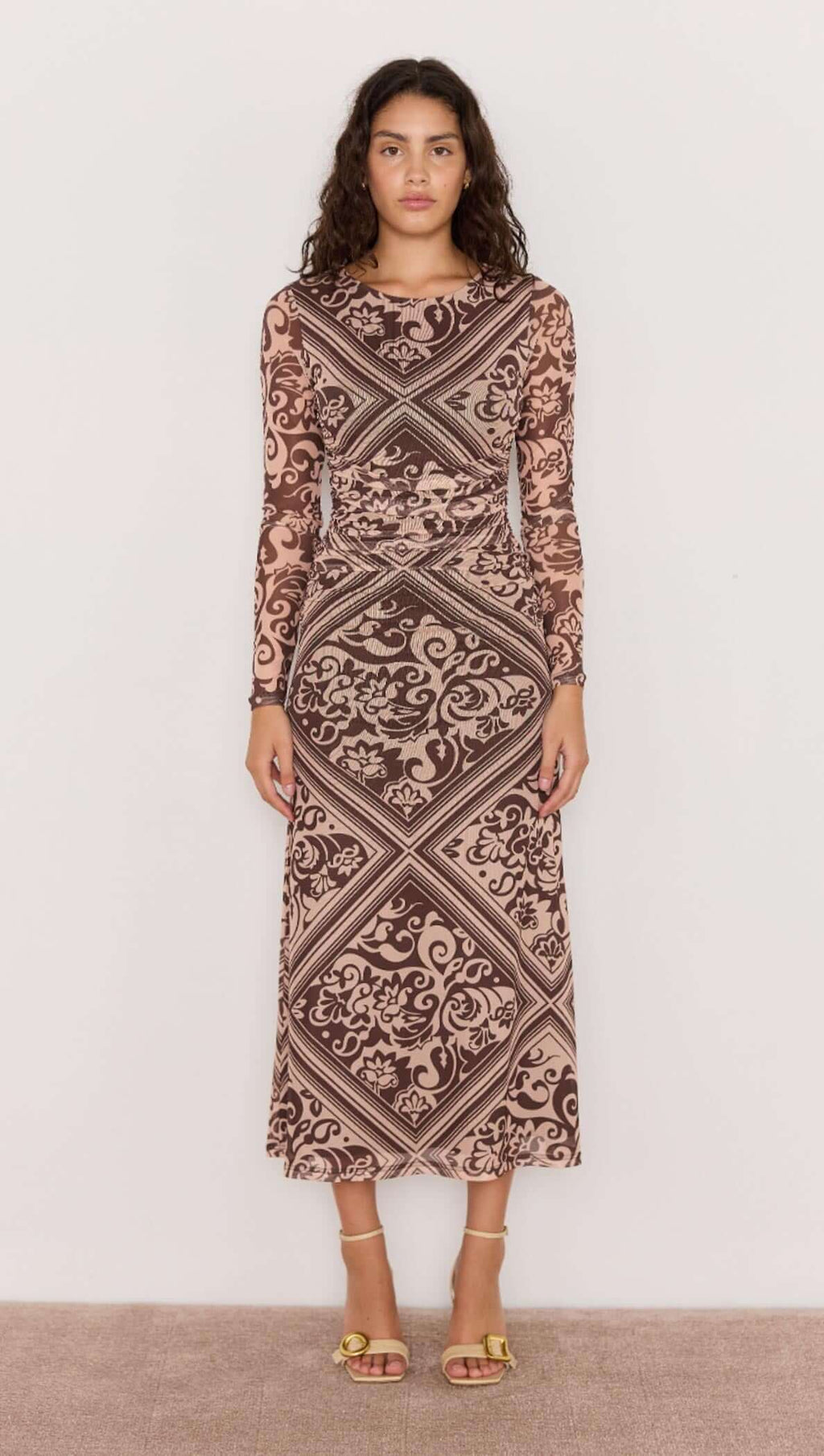 Mink Pink Lumi Mesh Midi Dress