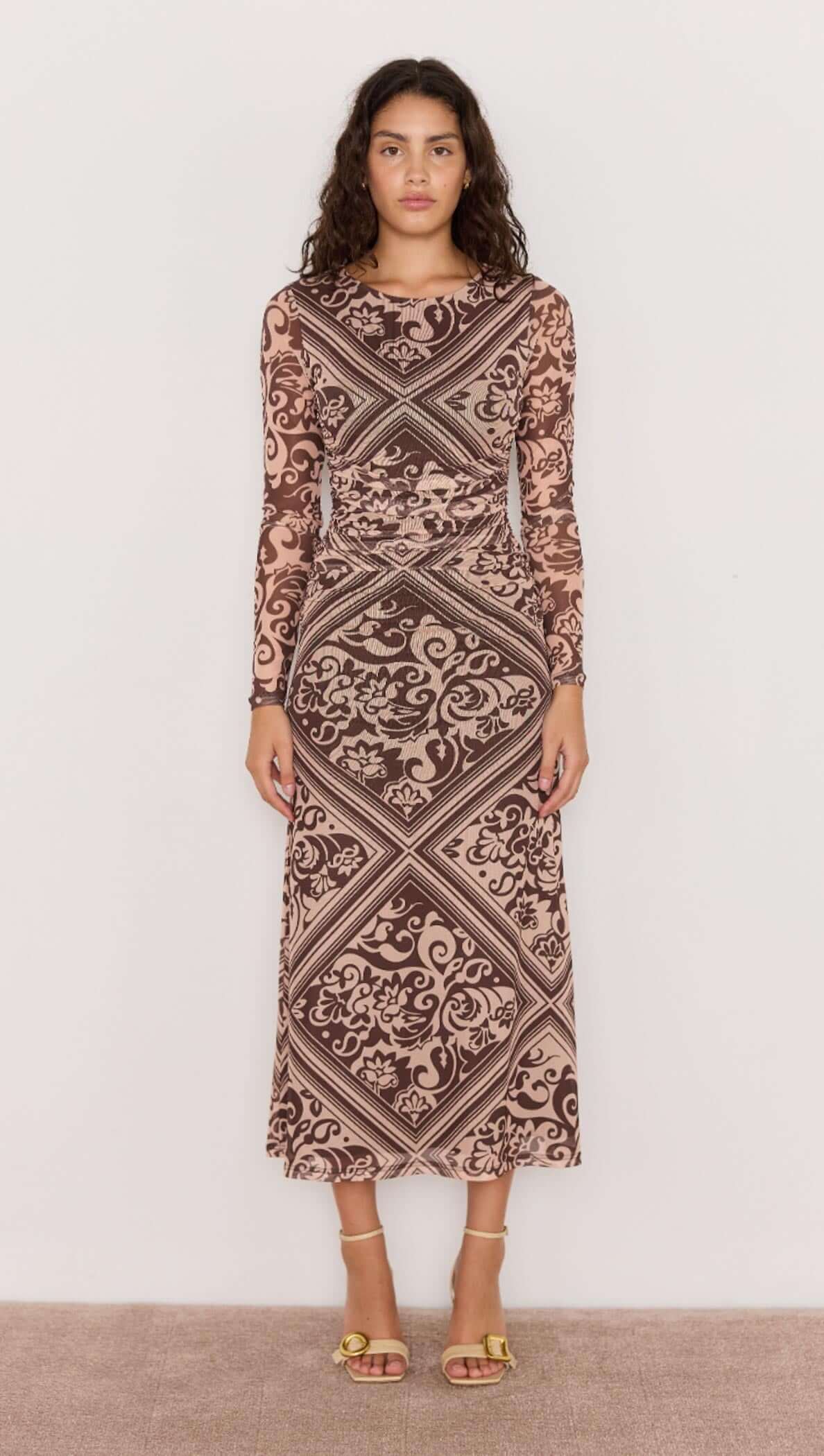 Mink Pink Lumi Mesh Midi Dress