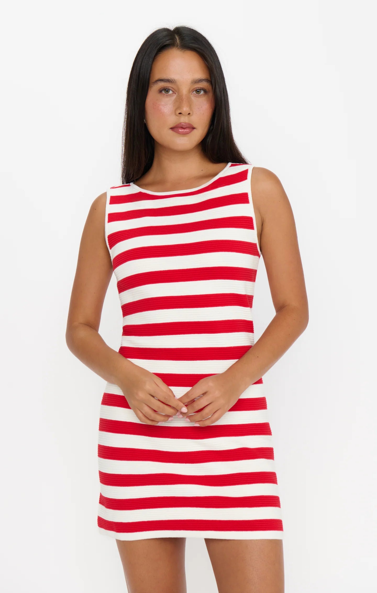 Show Me Your Mumu Cameron Mini Dress Red Stripe Delight
