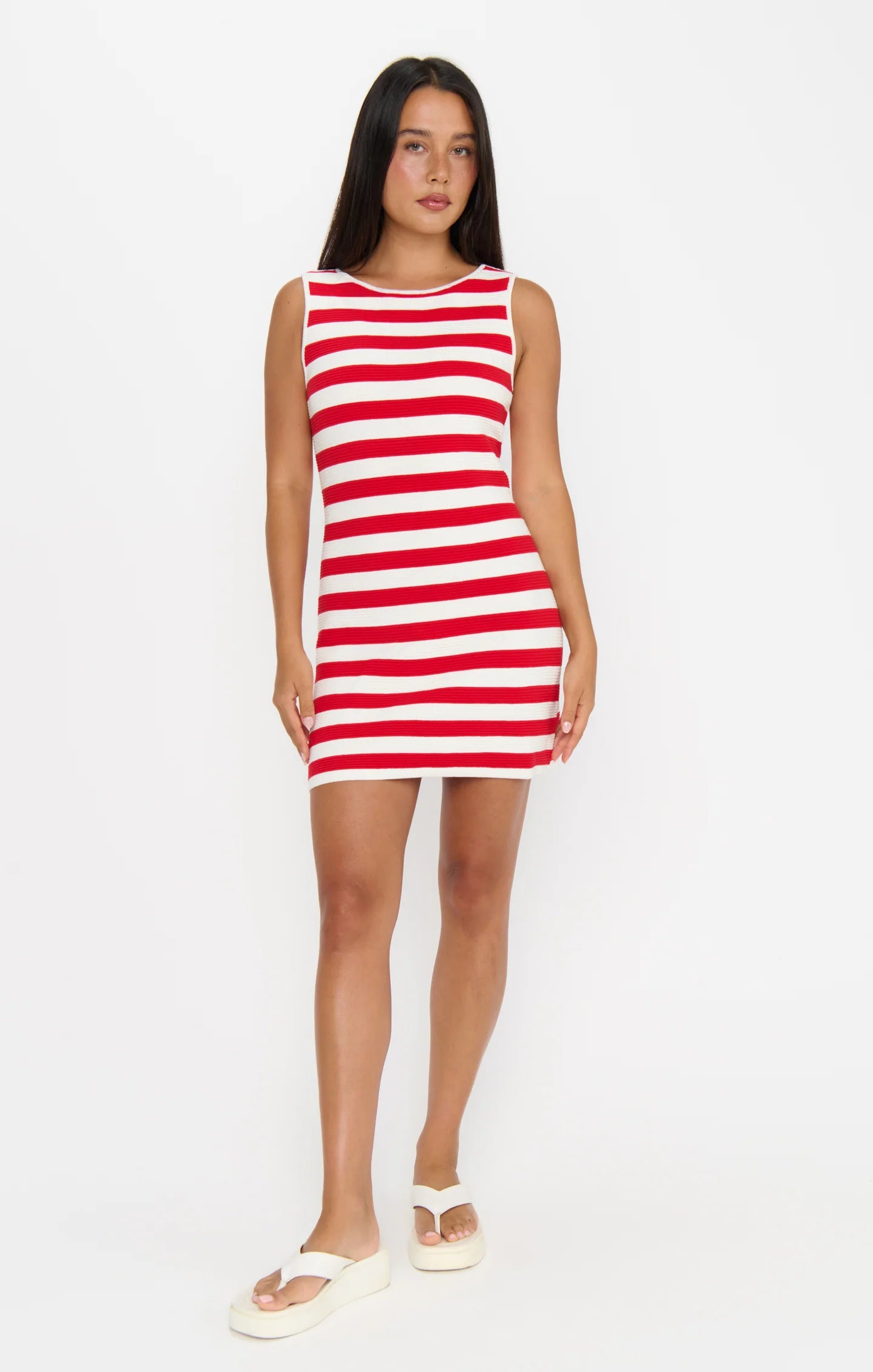 Show Me Your Mumu Cameron Mini Dress Red Stripe Delight
