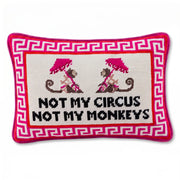 Furbish Needlepoint Pillow Not My Monkeys