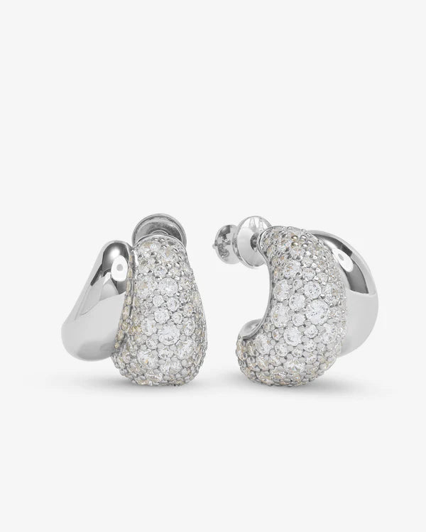 Melinda Maria Norah Loves a Pave Double Hoop Silver