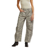 Free People Good Luck Printed Barrel Jean