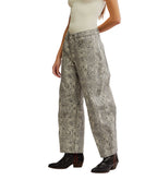 Free People Good Luck Printed Barrel Jean