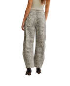 Free People Good Luck Printed Barrel Jean