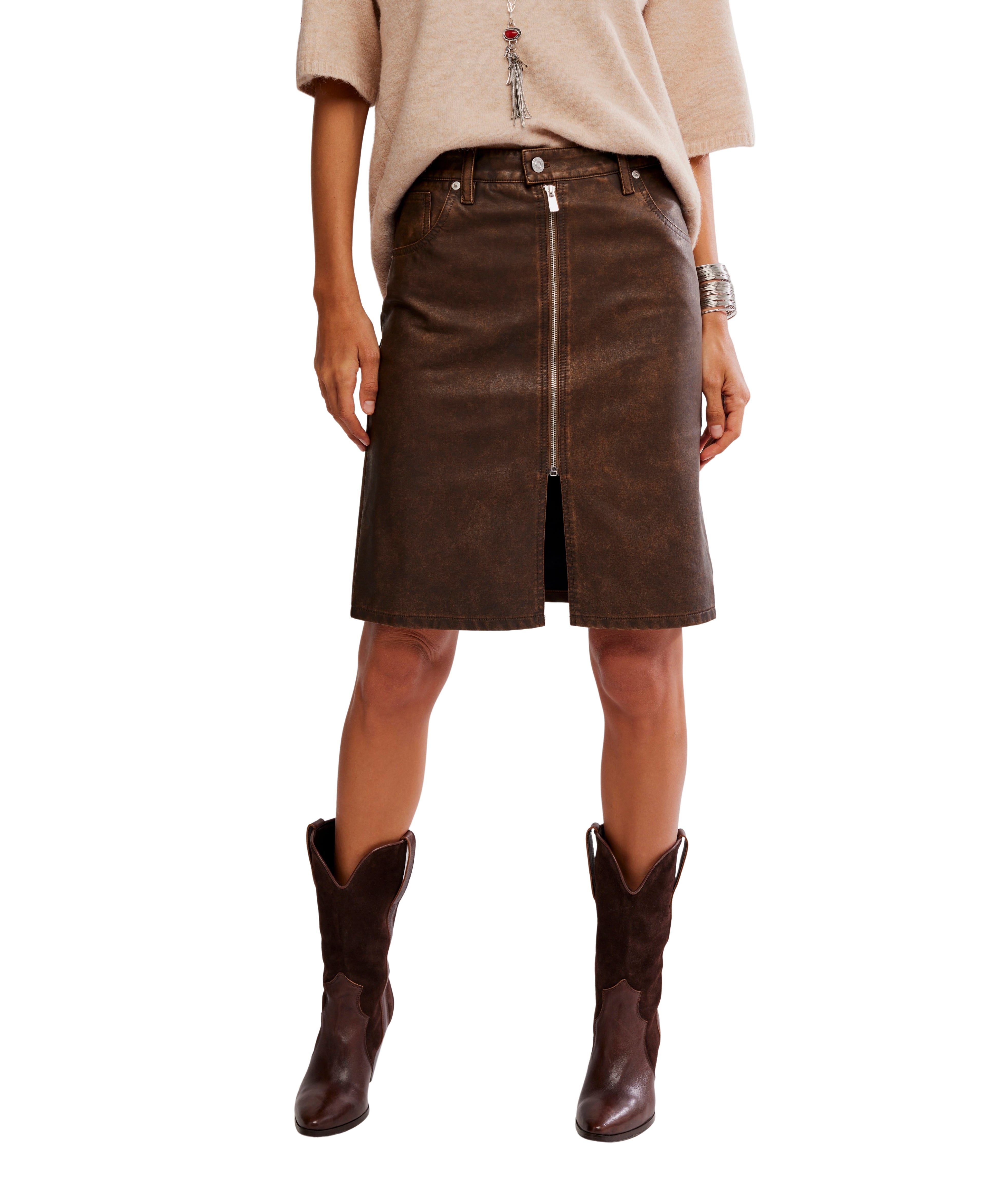 Free People Sycamore Vegan Midi Skirt