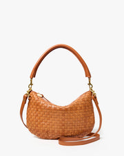 Clare V Petit Moyen Messenger Woven Checker Natural