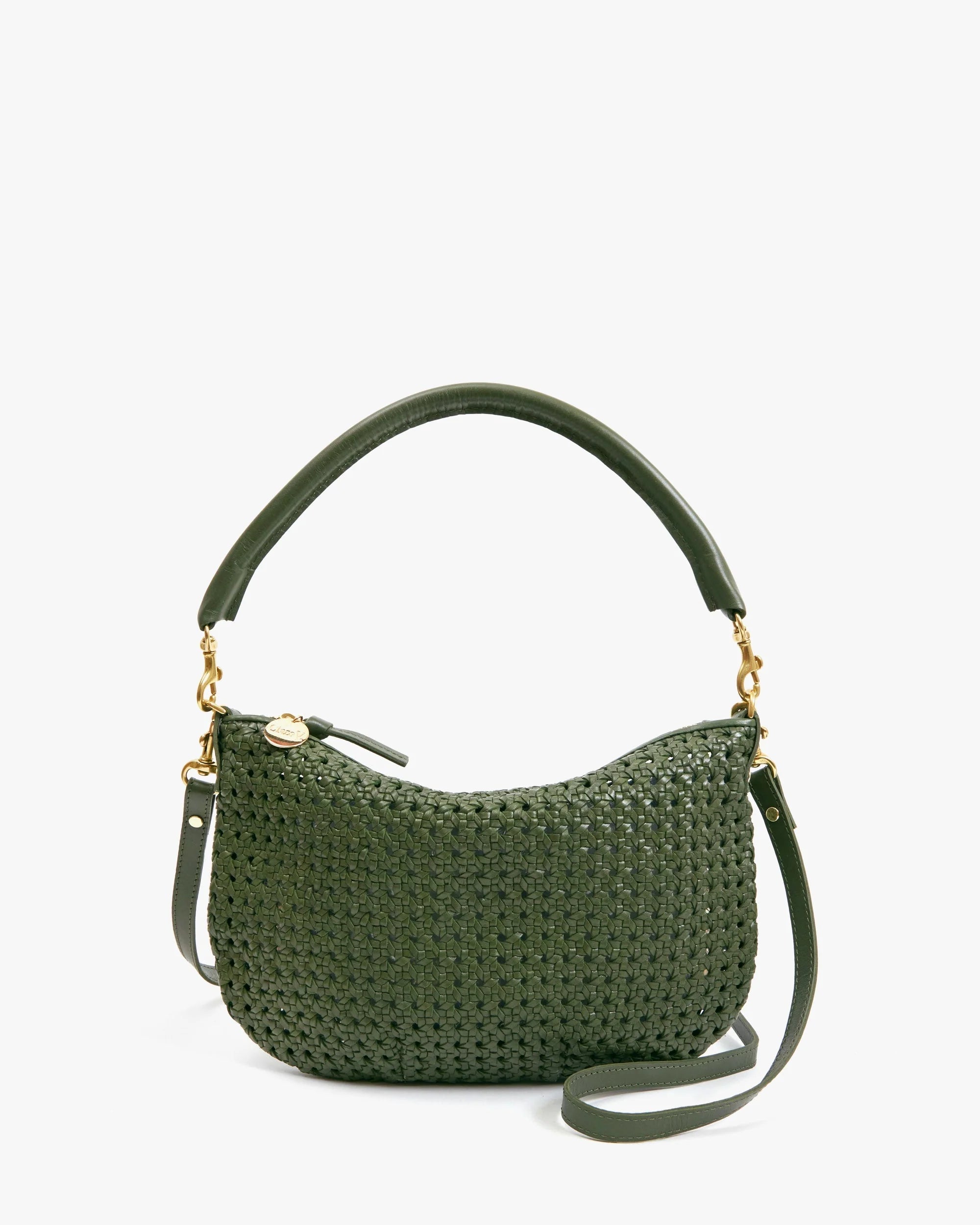 Clare V Petit Moyen Messenger Rattan Army