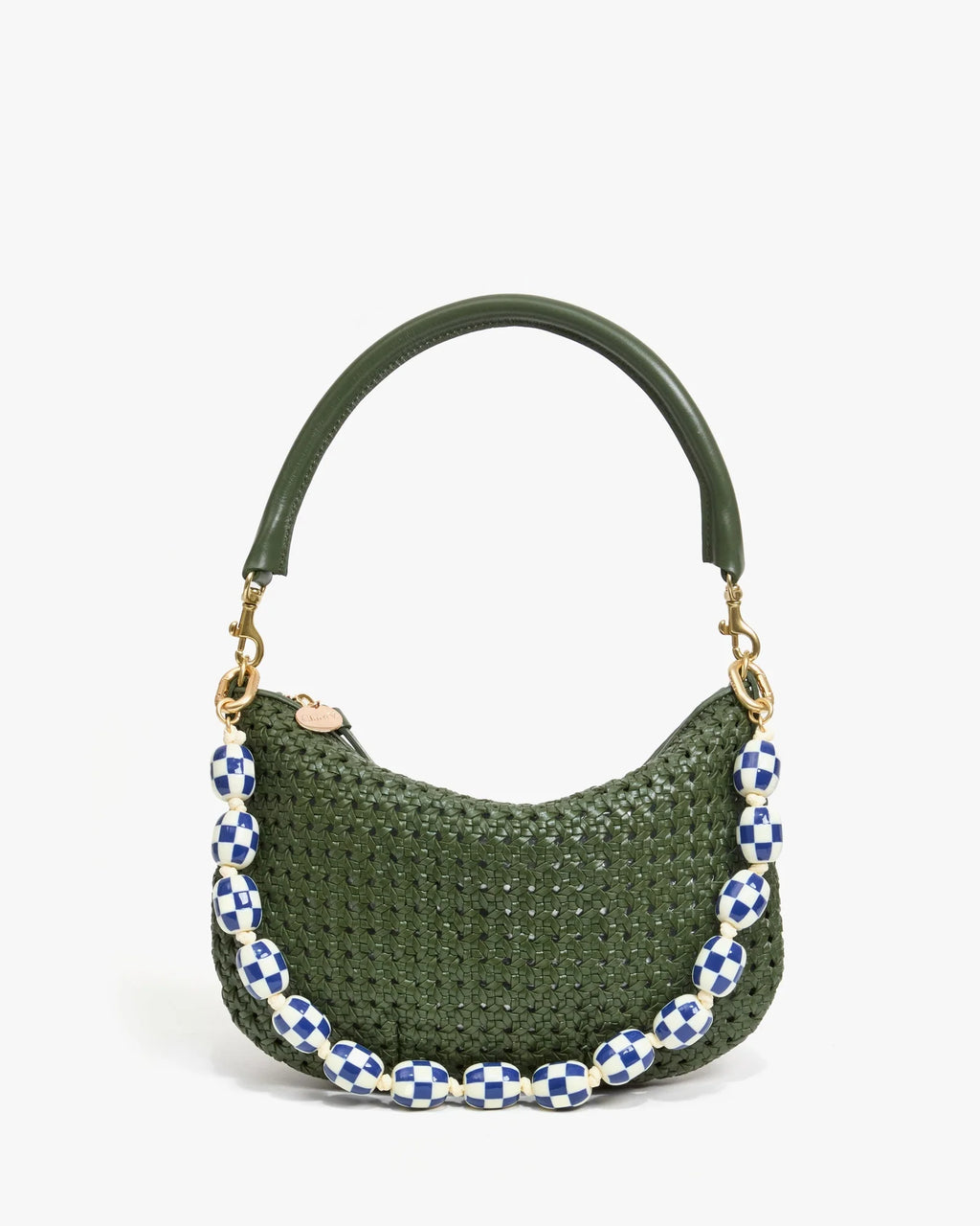 Clare V Petit Moyen Messenger Rattan Army