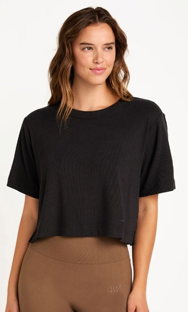 Cream Yoga Karen SS Cropped Tee