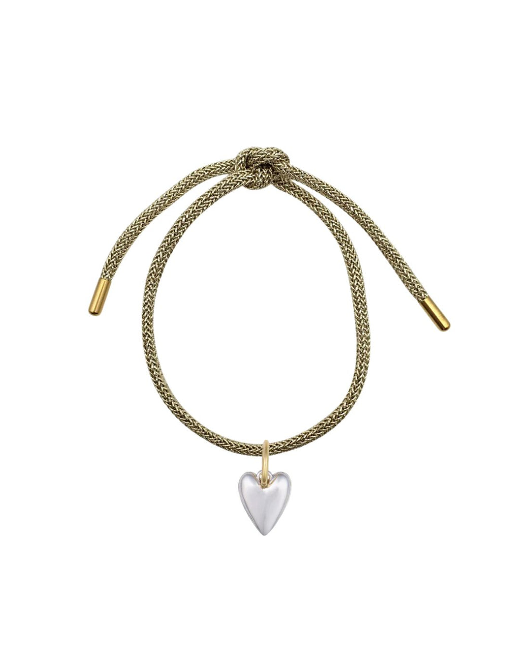 Hart Gold Lurex Bracelet Cord w Two Tone Heart