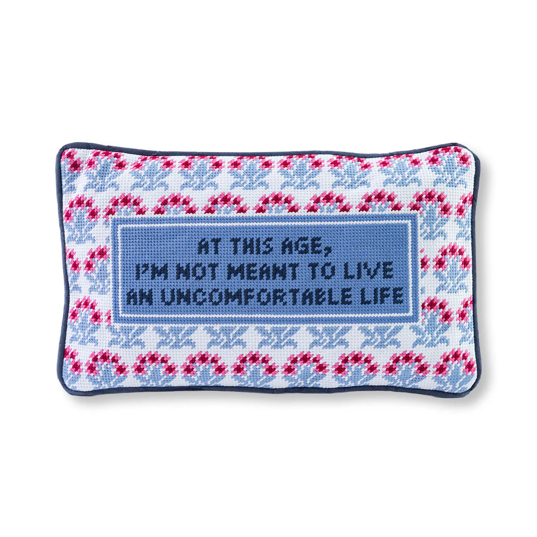 Furbish Needlepoint Pillow Uncomfortable Life
