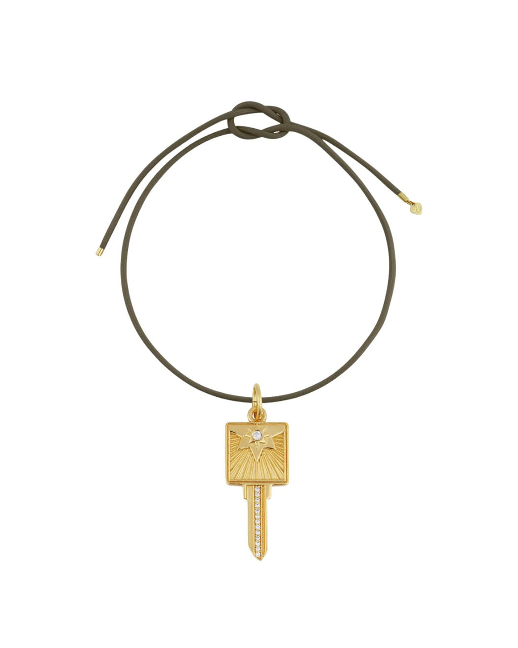 Hart Umber Cord w Compass Key Charm