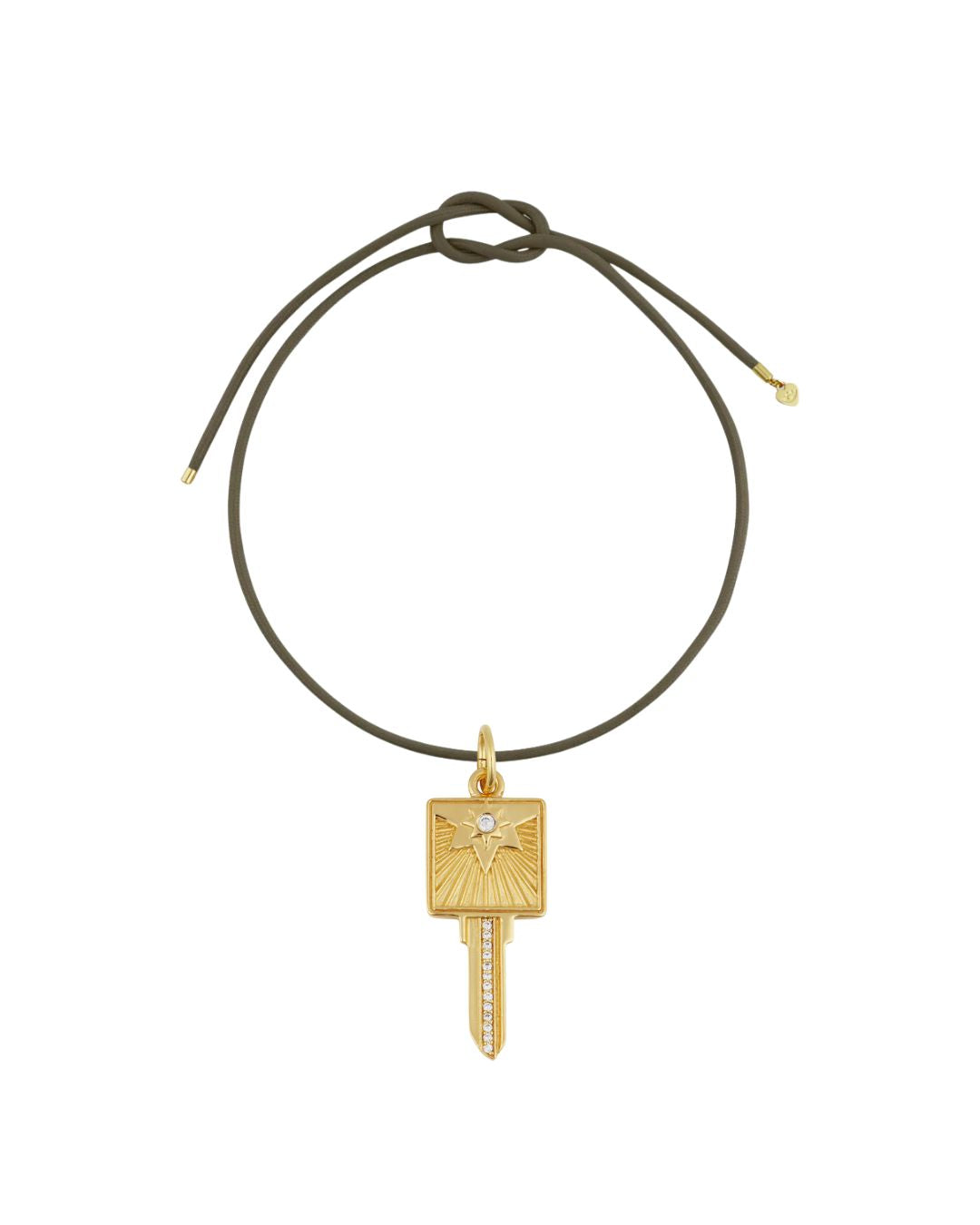 Hart Umber Cord w Compass Key Charm