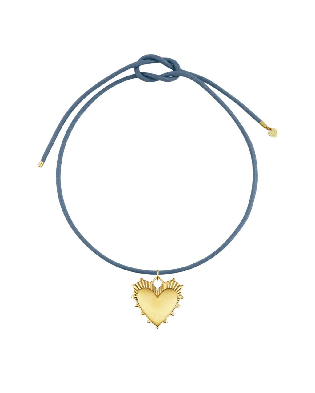 Hart Slate Blue Cord w Heart of Gold Charm