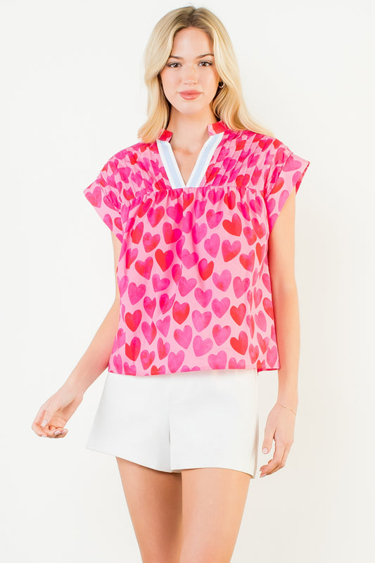 THML Heart Print Top